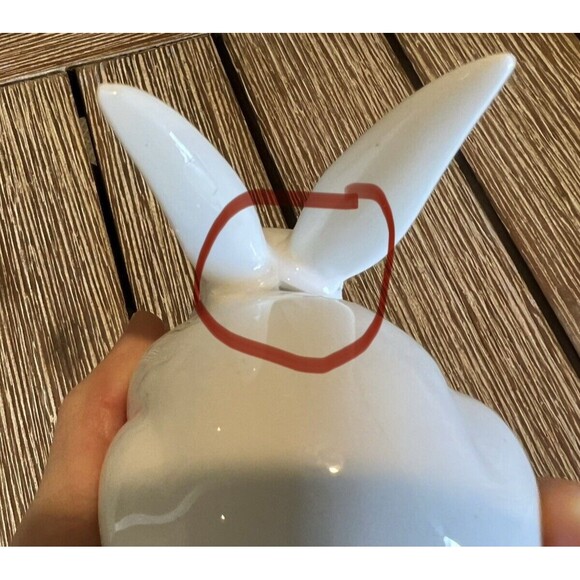 Vintage Dept 56 Porcelain White Bunny Figurine EASTER Rabbit - Picture 10 of 12